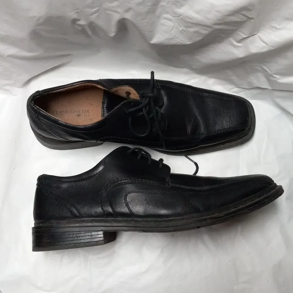 Florsheim Shoes Mens 11 Casual Oxfords Black Leather Derby Comfort